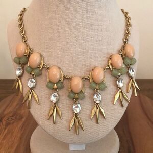J.Crew | Peach Cabochon Statement Necklace | 18.5” Adjustable